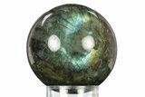 Flashy, Polished Labradorite Sphere - Great Color Play #277262-1